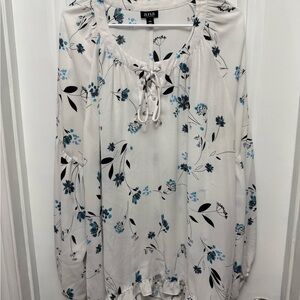 Women's Ana Long Sleeve White Floral Top Blouse Tunic Ladies  Size XXL (26-13)